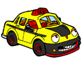 Coloring page Taxi Herbie painted bydanely