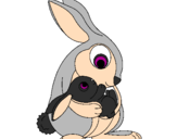 Coloring page Mother rabbit painted byjuaquni