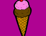 Coloring page Ice-cream cornet painted byjuaquni