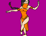 Coloring page Moorish princess dancing painted byjuaquni