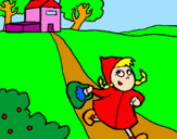 Coloring page Little red riding hood 3 painted byHELENA