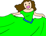 Coloring page Happy princess painted byChantelle