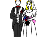 Coloring page The bride and groom III painted byHELENA