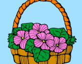 Coloring page Basket of flowers 6 painted byximena