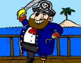 Coloring page Pirate on deck painted byLindsey