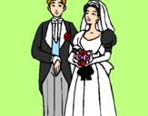 Coloring page The bride and groom III painted bysnoopyfan