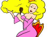 Coloring page Princess brushing her hair painted byChantelle