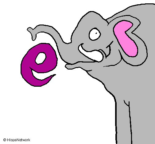 Coloring page Elephant painted byHELENA