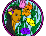 Coloring page Princess of the forest 3 painted byjoilyn