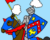 Coloring page Knight on horseback painted byWest Holmes