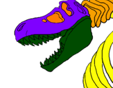 Coloring page Tyrannosaurus Rex skeleton painted byVincentRH