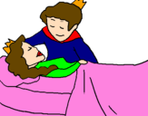 Coloring page Sleeping princess and prince painted byChantelle