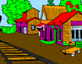 Coloring page Train station painted byHELENA