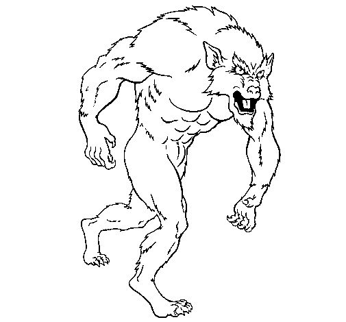 Coloring page Werewolf painted bythales