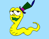 Coloring page Worm with hat painted byFFFDoso
