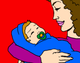 Coloring page Mother and daughter II painted bylalachica