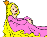 Coloring page Relaxed princess painted byChantelle