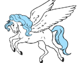 Coloring page Pegasus flying painted bybea