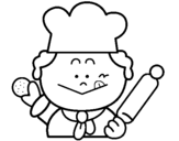 Coloring page Cook 2 painted byCari