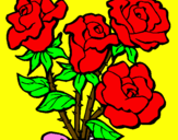 Coloring page Bunch of roses painted bysaloni