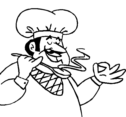 Coloring page Chef tasting painted bycocinero 1