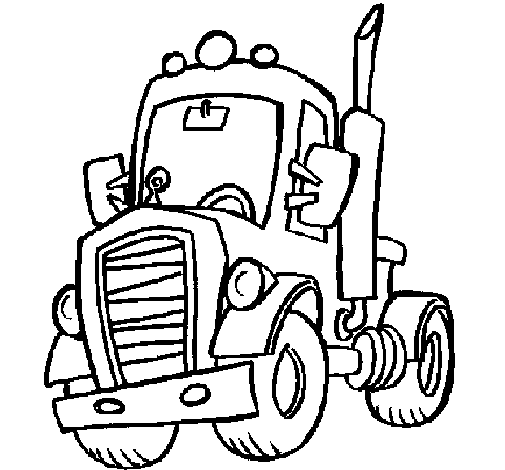 Coloring page Tractor painted bycv