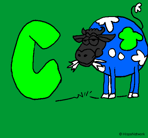 Coloring page Cow painted bykelan