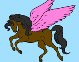 Coloring page Pegasus flying painted bynicoe