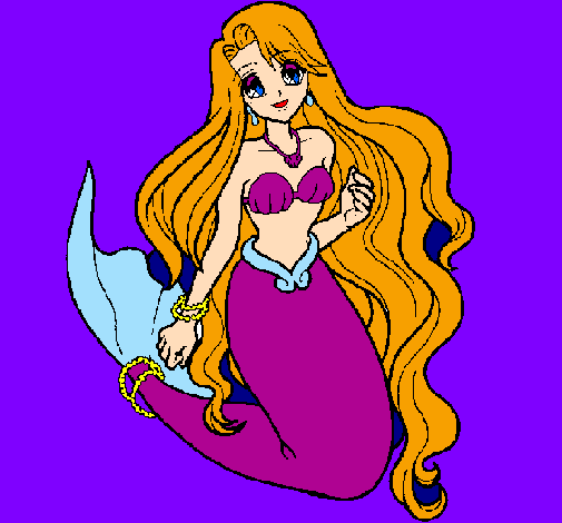 Coloring page Little mermaid painted byisabella