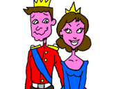 Coloring page Prince and princess painted byelin