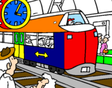 Coloring page Railway station painted bymaximo