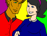 Coloring page Father and mother painted bysnoopyfan