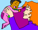 Coloring page Mother and daughter  painted bysnoopyfan