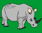 Coloring page Rhinoceros painted byjalen