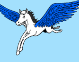 Coloring page Pegasus in flight painted byl dragoa