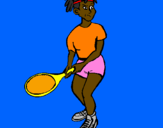 Coloring page Female tennis player painted bysnoopyfan