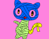 Coloring page Doodle the cat mummy painted byvalentina guaico