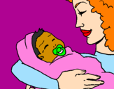 Coloring page Mother and daughter II painted bysnoopyfan