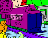 Coloring page Railway station painted bySIMONE