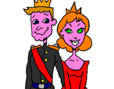 Coloring page Prince and princess painted bykelan