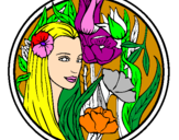 Coloring page Princess of the forest 3 painted bysuzy