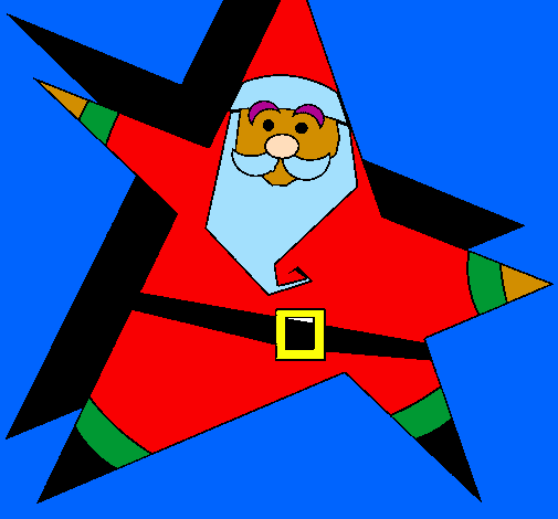 Coloring page Star shaped Father Christmas painted byFFFDoso