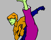 Coloring page Karate kick painted byEleanor