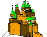 Coloring page Medieval castle painted byJohn