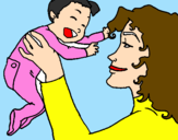 Coloring page Mother and daughter  painted byvfgrr4g4trhghhthrgyty459