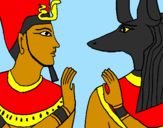 Coloring page Ramses and Anubis painted byisis