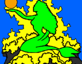 Coloring page Mermaid silhouette painted byMoja Izmisljena Sirena K