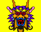 Coloring page Dragon face painted byDevil Dragon