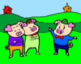 Coloring page Three little pigs 5 painted byanna