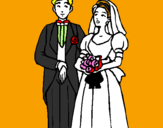 Coloring page The bride and groom III painted byIsmail